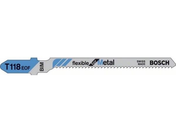 Bosch flexible for Metal T 118 EOF - Bladsett for stikksag - for blikk - 5 deler - T-skaft - lengde: 83 mm