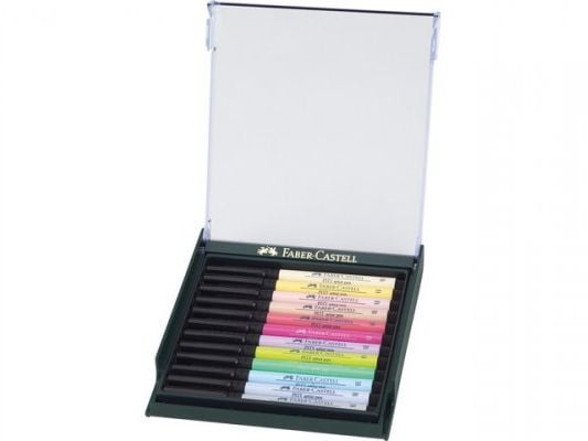 Faber-Castell PITT Artist Pen B - Børstepenn - permanent - assorterte pastellfarger - tusj (en pakke 12)