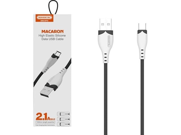 Somostel USB-A - microUSB kaapeli 1,2 m musta (28264)