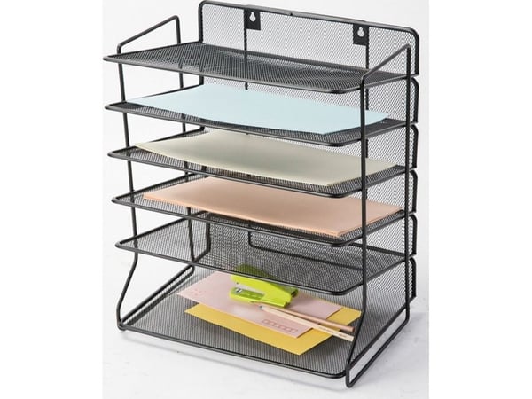 Q-Connect Document Sorter Q-CONNECT Office Set, metal, 6 shelves, black