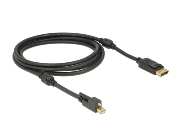 Delock - DisplayPort-kabel - DisplayPort (hann) til Mini DisplayPort (hann) - 2 m - tommelskruer - svart
