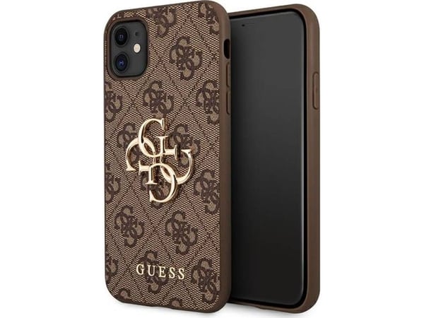 Deksel Guess Guess GUHCN614GMGBR iPhone 11 6.1 brun/brun hardcase 4G stor metalllogo