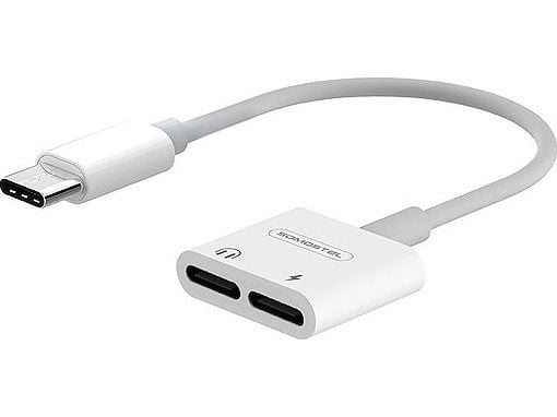 Somostel USB-sovitin SMS-BZ06 USB-C - 3,5 mm liitin + USB-C Valkoinen (28857)
