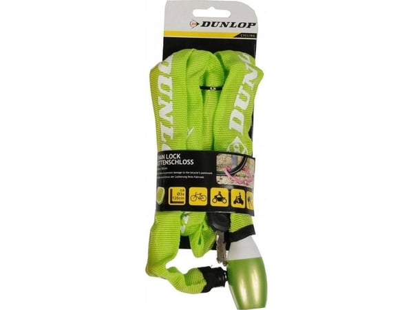 Dunlop sykkellås med nøkkel 120 cm grønn
