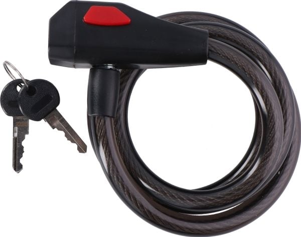 Dunlop spiralformad kabellås för cyklar, 12 mm, 150 cm, ST 75570