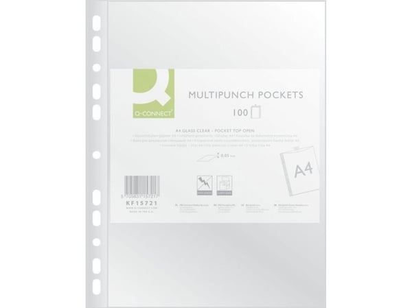 Q-CONNECT KF00311, Läpinäkyvä, A4, 100 kpl, Eurooppa