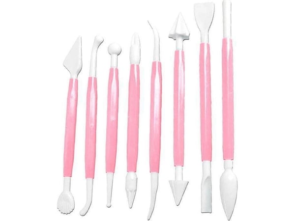 Aptel sett spatel til kakedekorasjon 8 stk 14–16 cm rosa AG406L