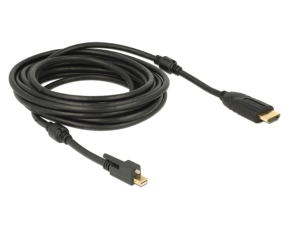 Delock - Adapterkabel - Mini DisplayPort hann til HDMI hann - 5 m - svart - 4K-støtte
