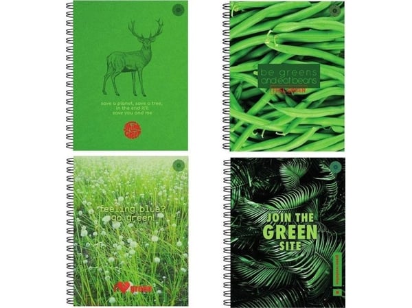 Promised Land Notebook A4/80K Grid Think Green (5 stk)