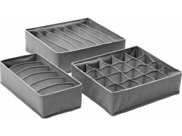 Aptel AG126G organizer for skuffer/innlegg grå 3 stk