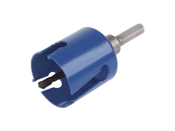 wolfcraft GmbH 5962000, Single/enkelt, Drill, Murstein, Gipsplater, Plast, Porøs Betong, Flis, Tre, Blå, Tungsten Carbide Tipped (TCT), Sekskanttange