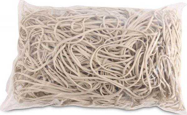 Office Products gummiband/receptbitar Office Products, Ø130 mm, 1,5x3 mm, 60% gummi, 1000 g, vit (förpackning)