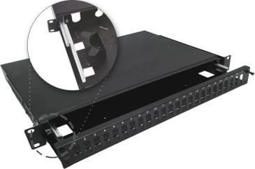 Alantec 24xSC duplex teleskooppinen valokuitukytkin 19" 1U asennustarvikkeineen (kuristimet, kaapelinsiteet) ALANTEC - ALANTEC
