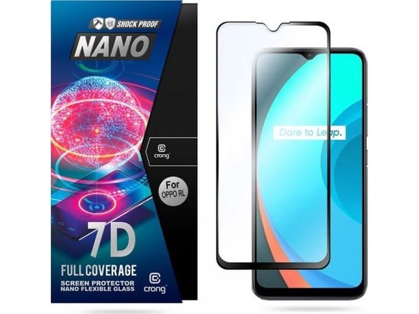 Crong Crong 7D Nano fleksibelt herdet glass 9H for hele skjermen OPPO/realme C11