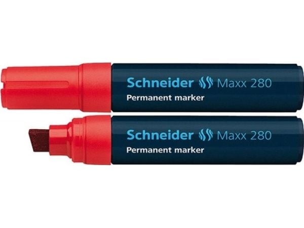 Schneider Maxx 280 - rød - meisel - sort/rød - 4 mm - 1,2 cm - papp, glass, papir, plast, tre (128002)