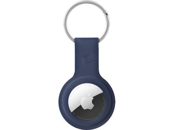 Crong Crong silikonetui med nøkkelring til Apple AirTag (mørkeblå)