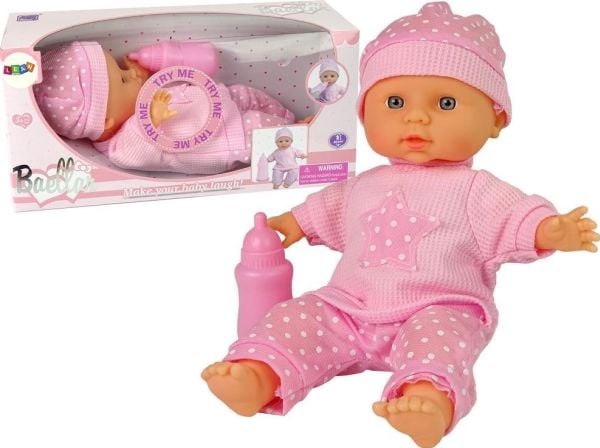 Imports leantoys Baby Doll Sweet Baby Pink Bottle Sounds