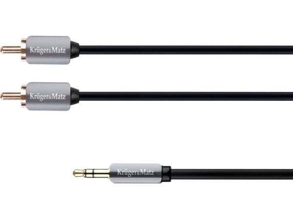 Kruger & Matz AUX 3,5 mm til 2x RCA 3 m Juodas