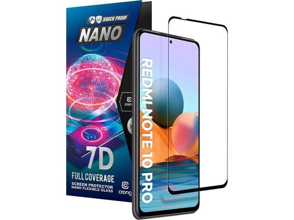 Crong Crong 7D Nano fleksibelt glass 9H for hele skjermen Xiaomi Redmi Note 10 5G