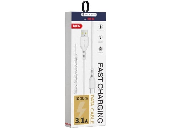 Jellico USB-C - USB-C USB-kabel 1 m Hvit (6973771101082)