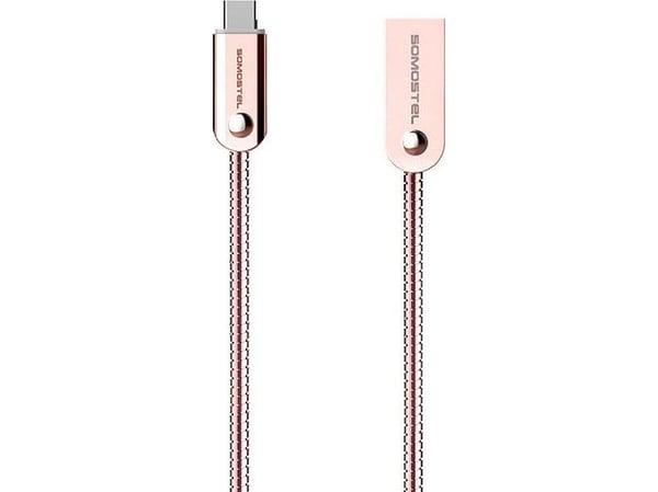 Somostel USB-A USB-kaapeli - microUSB 1 m vaaleanpunainen (29029)