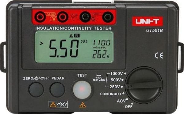 Isolasjonsmotstandsmåler - UNI-T UT-501B Isolasjonsmotstandsmåler - UNI-T UT-501B