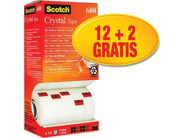 Scotch 6-1933R14, 33 m, Gjennomsiktig, Polypropylen, Fotoark kartong, Glass, Metall, Papir, Blank, 19 mm, 2,54 cm