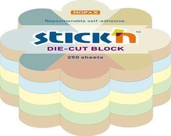 Stickn NOTES SELF-ADHESIVE FLOWER STICK "N 67X67 MM MIX 4 VÄRIT BLUE + kierrätys 250 CARDS