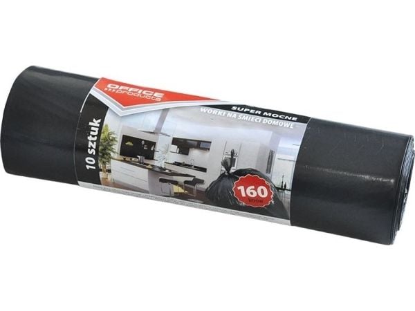 Office Products husholdningsavfallsposer, ekstra sterke (LDPE) 160 l, 10 stk., svarte