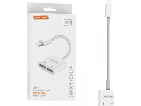 Adapter USB Somostel SMS-BZ05 Lightning - Lightning x2 Biały (28265)