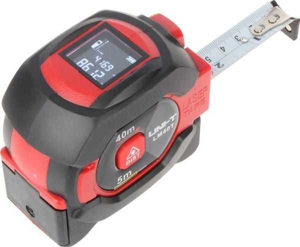 UNI-T LM40T lasermåler med 5 m målebånd, opptil 40 m