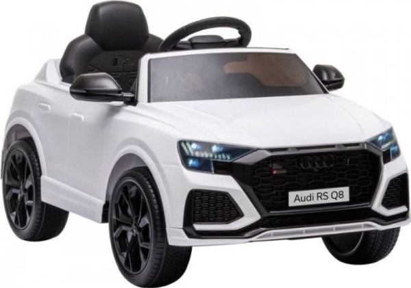 Elbil Audi RS Q8 batteridrevet LED-lys MP3 fjernkontroll hvit