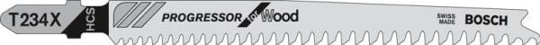 Bosch Progressor for Wood T 234 X - Stikksagblad - for bløtt tre, kartong, fiberplate, kryssfinér - 5 deler - T-skaft - lengde: 117 mm