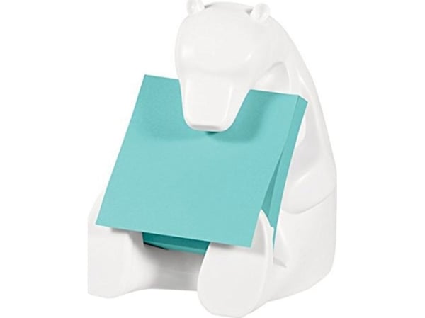 Post-It Pop-up Note Dispenser for 3 in x 3 in Notes, Bear design, White, 7,62 cm, 1 stykker, 50 ark