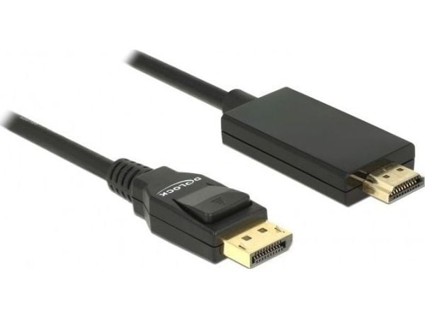 Delock - Adapterkabel - DisplayPort hann til HDMI hann - 1 m - tredobbeltskjermet snodd ledningspar - svart - passiv