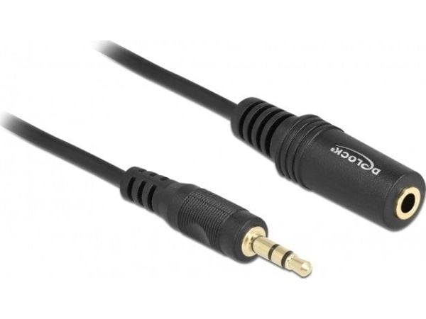 DeLOCK 84002, 3.5mm, Uros, 3.5mm, Naaras, 3 m, Musta