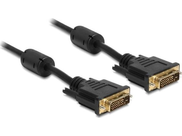 Delock - DVI-kabel - DVI-D (hann) til DVI-D (hann) - 3 m - tommelskruer - svart