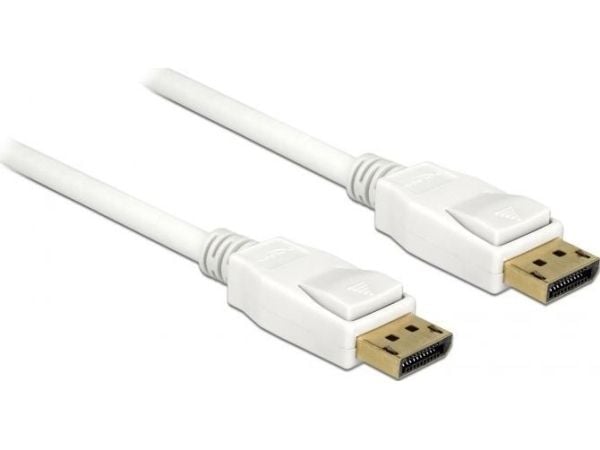Delock - DisplayPort-kabel - DisplayPort (hann) til DisplayPort (hann) - DisplayPort 1.2a - 1.5 m - 4K-støtte - hvit