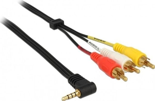 DeLOCK 84504, 1,5 m, 3.5mm, 3 x RCA, Musta, Uros/naaras, 1 kpl