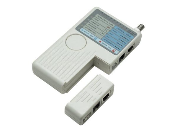 Intellinet 4-in-1 Cable Tester, RJ-11, RJ-45, USB and BNC, One Button Test - Nätverkstestare