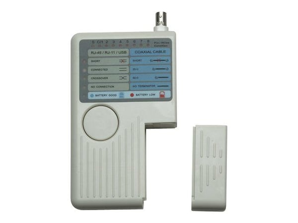 Intellinet 4-in-1 Cable Tester, RJ-11, RJ-45, USB and BNC, One Button Test - Nettverkstester