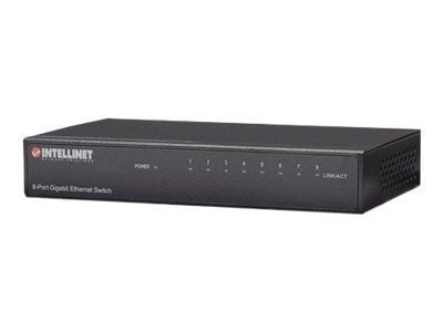 Intellinet 8-porttinen Gigabit Ethernet -kytkin, metallia, laatikko - kytkin - 8 x 10/100/1000 - työpöytä Intellinet 8-porttinen Gigabit Ethernet -kytkin, metallia, laatikko - kytkin - 8 x 10/100/1000 - työpöytä