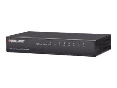 Intellinet 8-porttinen Fast Ethernet -toimistokytkin, pöytätietokoneen koko, metalli, IEEE 802.3az (energiatehokas Ethernet), laatikko - kytkin - 8...