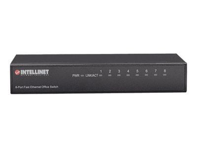 Intellinet 8-Port Fast Ethernet Office Switch, Desktop Size, Metal, IEEE 802.3az (Energy Efficient Ethernet), Box - Switch - 8 x 10/100 - stasjonær