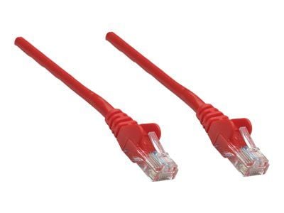 Intellinet Network Patch Cable, Cat5e, 1m, Red, CCA, U/UTP, PVC, RJ45, Gold Plated Contacts, Snagless, Booted, Lifetime Warranty, Polybag - Kobling...