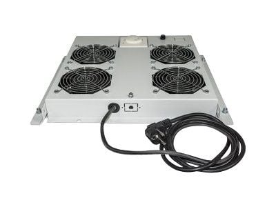 Intellinet 4-Fan Ventilation Unit for 19" Racks, Roof Mount, with Thermostat, Grey - Systemviftebrett - med 4 kjølevifter, termostat - AC 220/240 V...
