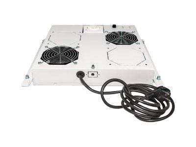 Intellinet 2-Fan Ventilation Unit for 19" Racks, Roof Mount, with Thermostat, Grey - Systemviftebrett - med 2 kjølevifter - AC 220/240 V - grå, RAL...