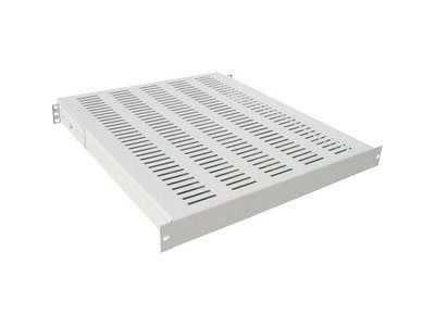 Intellinet 19" Fixed Shelf, 1U, 600mm Depth, Heavy-Duty, Max 100kg, Grey - Rack-hylle - grå, RAL 7035 - 1U - 19"