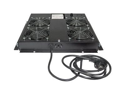 Intellinet 4-Fan Ventilation Unit for 19" Racks, Roof Mount, with Thermostat, Black - Systemviftebrett - med 4 kjølevifter, termostat - AC 220/240 ...