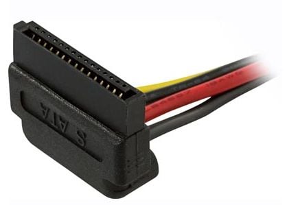 Deltaco Virtakaapeli, serial-ATA kiintolevyille, kulmaliittimellä, Uros/naaras, Molex (4-pin), SATA 15-pinninen, SATA I